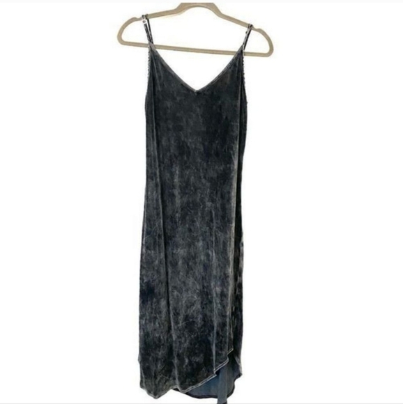 Anthropologie Cloth & Stone Women's Velvet Grey Midi Dress Size X-Small - Picture 2 of 6